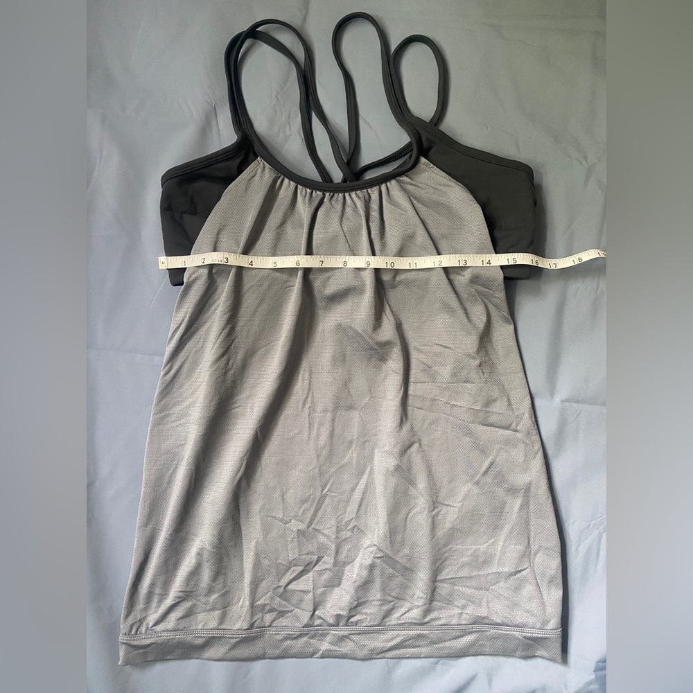 Athleta Sports Bra Tank Top: Gray / Silver - Size XL